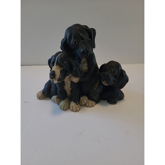 Quarry Critters Sand Figurine Dogs Petie Pepe Pooch 2001 Black 2nd Nature Design - Picture 8 of 8